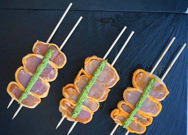 Brochetas de solomillo de cerdo